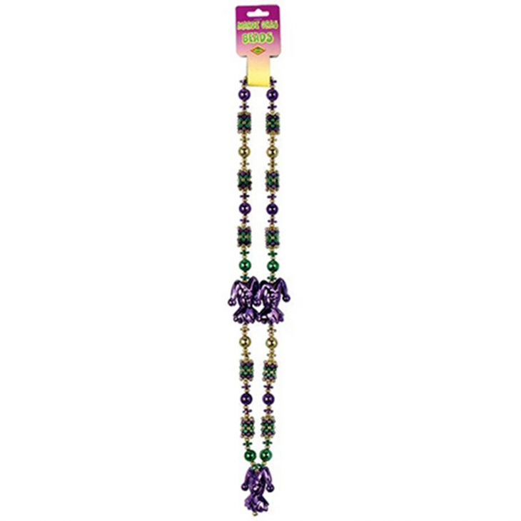 Mardi Gras Beads: 36" Jester Beads Necklace (per dozen) main image